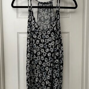 LOFT Black and White Floral Dress